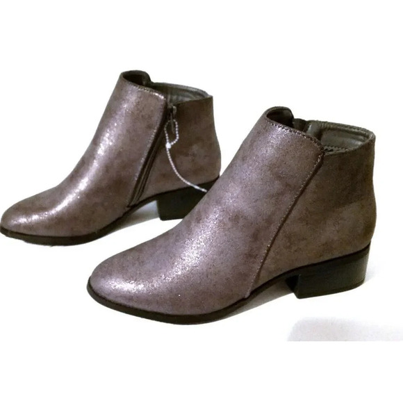 WOMEN'S LONDON RAG BOOTS BOOTIES SILVER SPARKLE 1.5" HEEL 7 M NWOT - Picture 2 of 7